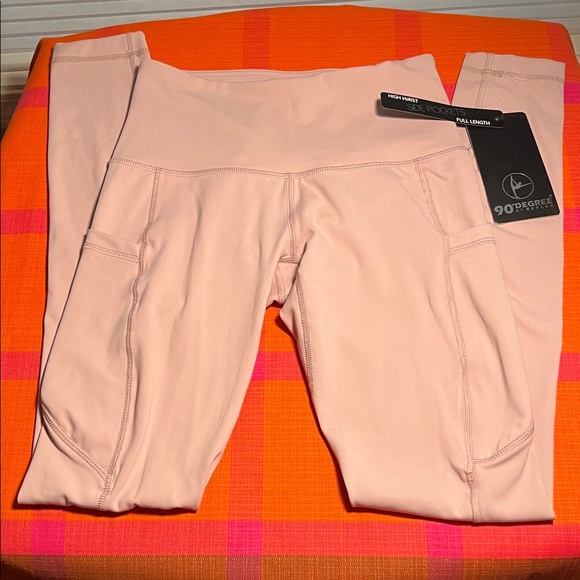 90 Degree By Reflex Pants - 90 Degree By Reflex Blush Rose Bud Active Leggings, Size XS